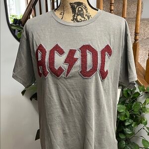 Lucky Brand AC/DC. Red and Gray Short Sleeve Tee. NWT